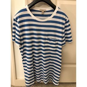 BURBERRY Soft Cotton Striped Tee w/ Knight Logo